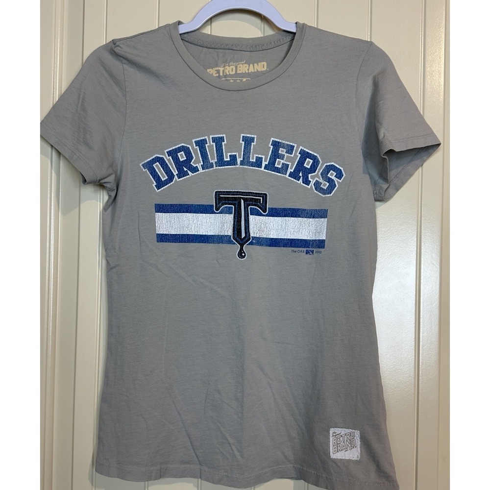 Tulsa Drillers Baseball‎ Retro Brand women's short sleeve t-shirt Sz L slim fit